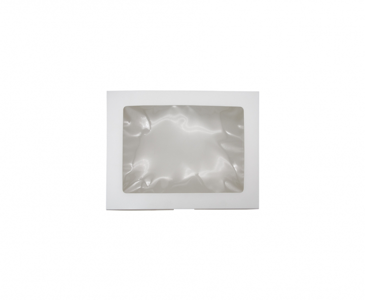 CAJA PAPEL RECTANGULO C/ VISOR 5P (32X25X8CM) BLANCO