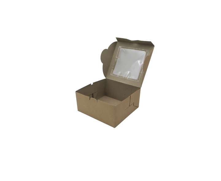 CAJA PAPEL CUADRADO C/ VISOR 5P (16X16X8CM) NATURAL