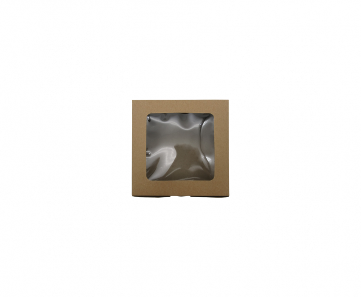 CAJA PAPEL CUADRADO C/ VISOR 5P (16X16X8CM) NATURAL