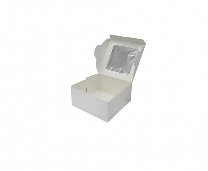 CAJA PAPEL CUADRADO C/ VISOR 5P (16X16X8CM) BLANCO