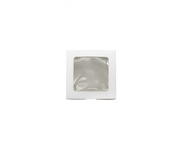 CAJA PAPEL CUADRADO C/ VISOR 5P (16X16X8CM) BLANCO