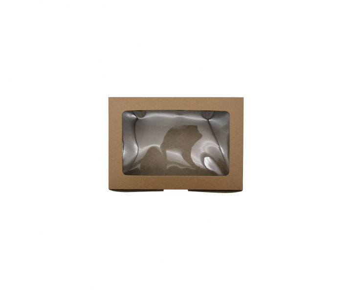CAJA PAPEL RECTANGULO C/ VISOR 5P (23X16X8CM) NATURAL