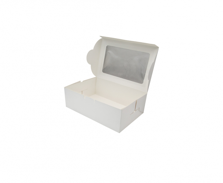 CAJA PAPEL RECTANGULO C/ VISOR 5P (23X16X8CM) BLANCO