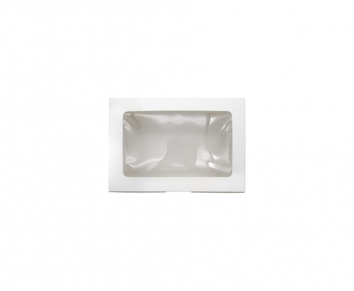 CAJA PAPEL RECTANGULO C/ VISOR 5P (23X16X8CM) BLANCO