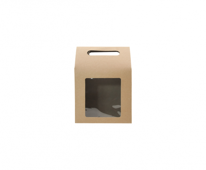 CAJA PAPEL CUADRADO C/ VISOR 5P (16.5X13.5X8CM) NATURAL