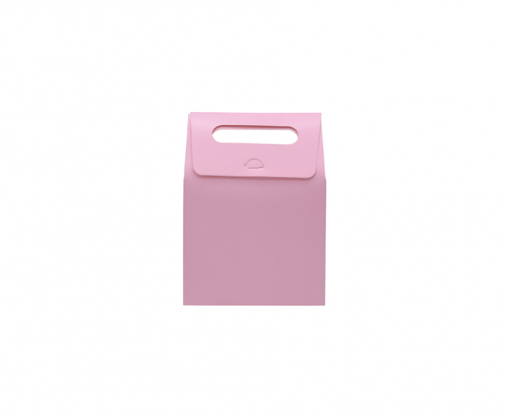 CAJA PAPEL CUADRADO C/ VISOR 5P (19.5X13.5X8CM) ROSADO