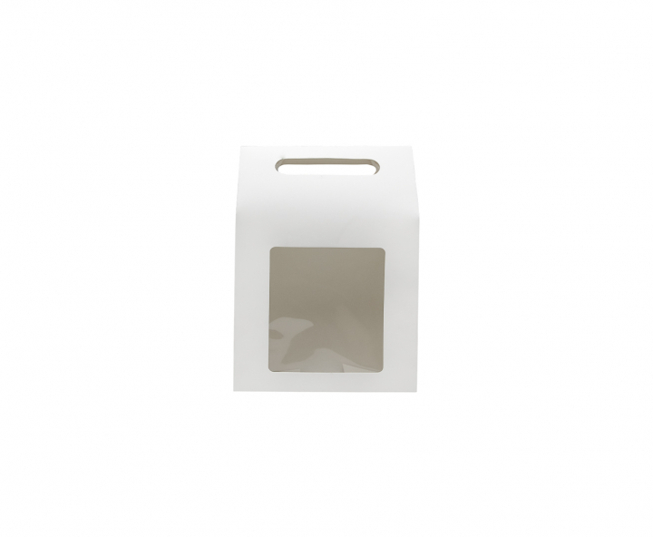 CAJA PAPEL CUADRADO C/ VISOR 5P (16.5X13.5X8CM) BLANCO