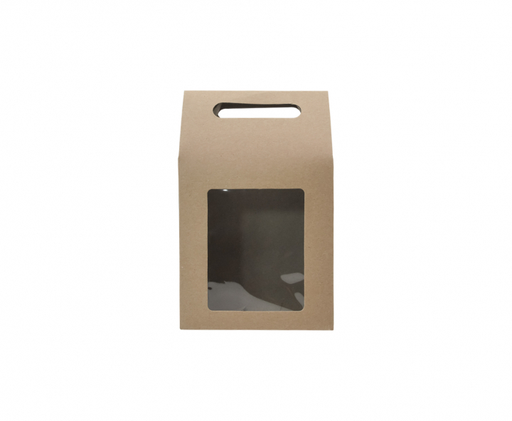 CAJA PAPEL CUADRADO C/ VISOR 5P (26.5X16X9CM) NATURAL