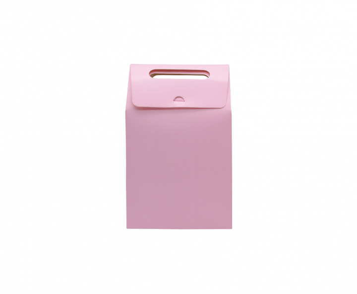 CAJA PAPEL CUADRADO C/ VISOR 5P (26.5X16X9CM) ROSADO