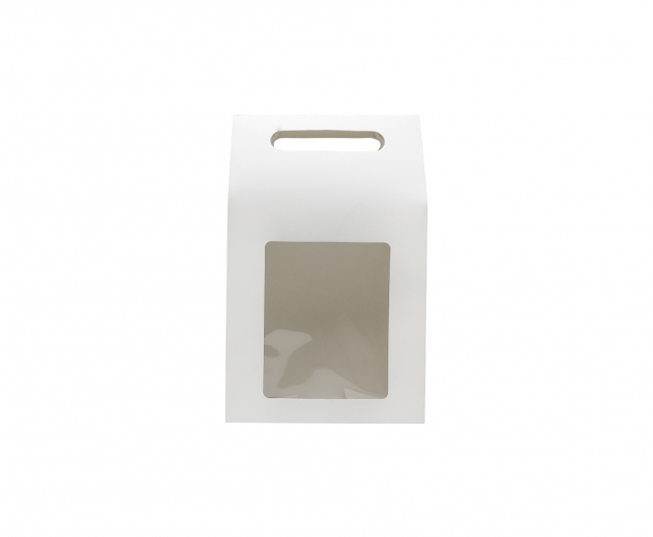 CAJA PAPEL CUADRADO C/ VISOR 5P (26.5X16X9CM) BLANCO