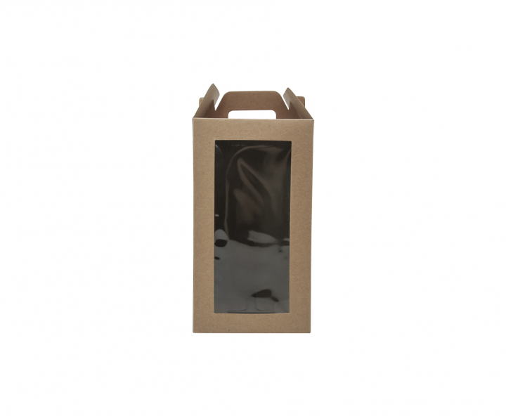 CAJA PAPEL RECTANGULO C/ VISOR 5P (11X11X24CM) NATURAL