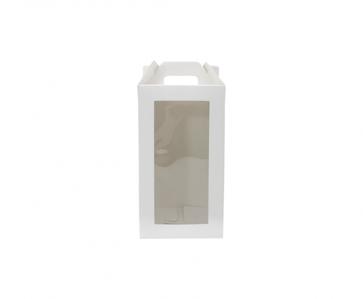 CAJA PAPEL RECTANGULO C/ VISOR 5P (11X11X24CM) BLANCO