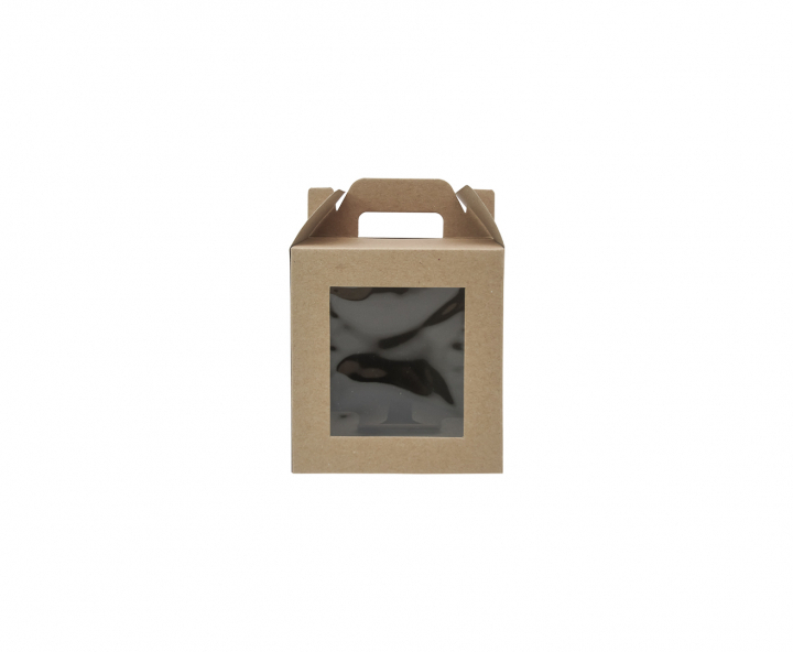 CAJA PAPEL CUADRADO C/ VISOR 5P (11X11X12CM) NATURAL