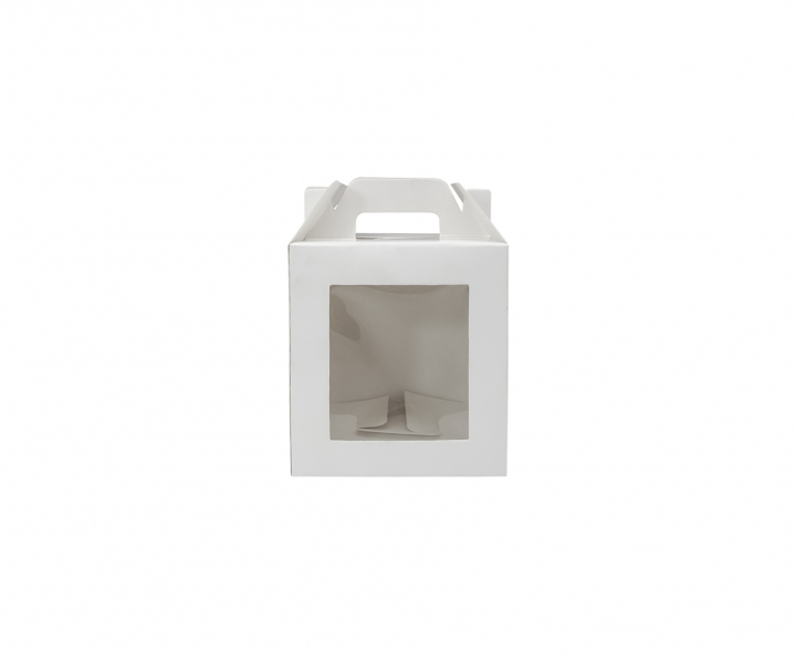 CAJA PAPEL CUADRADO C/ VISOR 5P (11X11X12CM) BLANCO