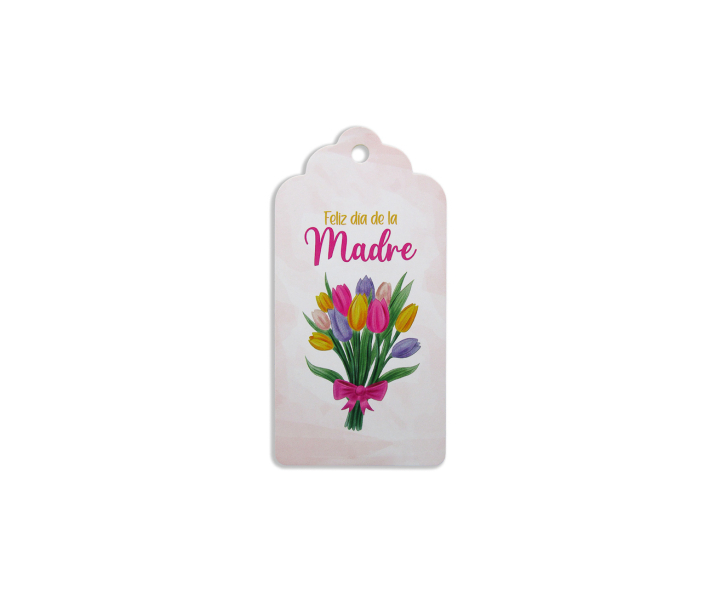 ETIQUETA RECTANGULO FELIZ DIA DE LA MADRE 10P (10X5CM) BLANCO