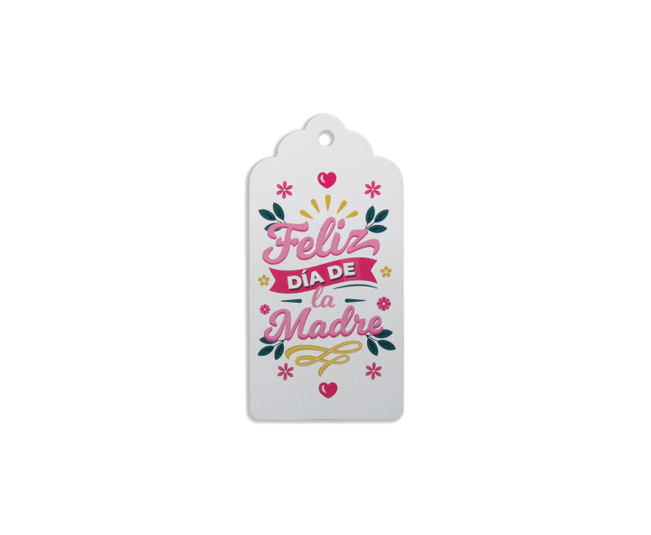 ETIQUETA RECTANGULO FELIZ DIA DE LA MADRE 10P (10X5CM) BLANCO