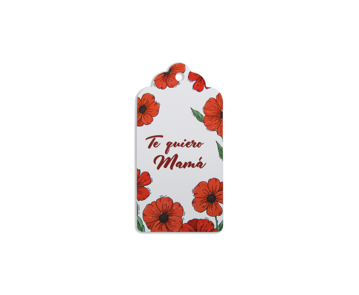 ETIQUETA RECTANGULO TE QUIERO MAMA 10P (10X5CM) BLANCO