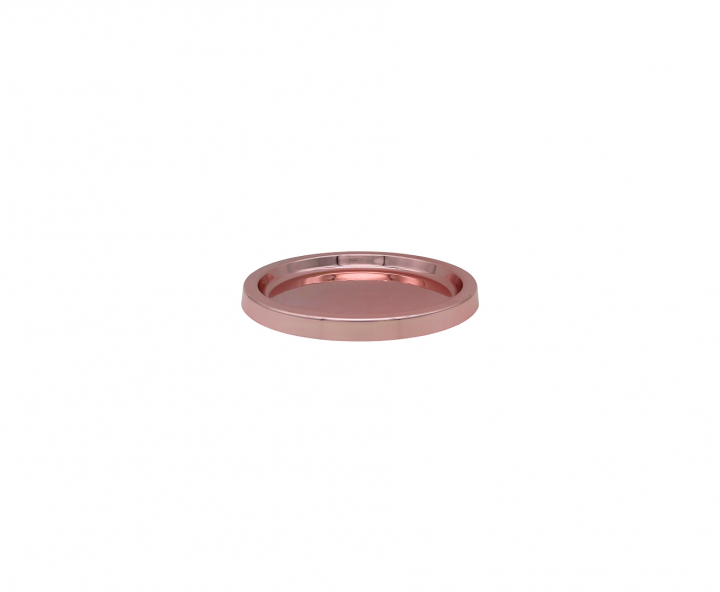 BANDEJA PLASTICA CIRCULAR (21X2CM) ROSA DORADO
