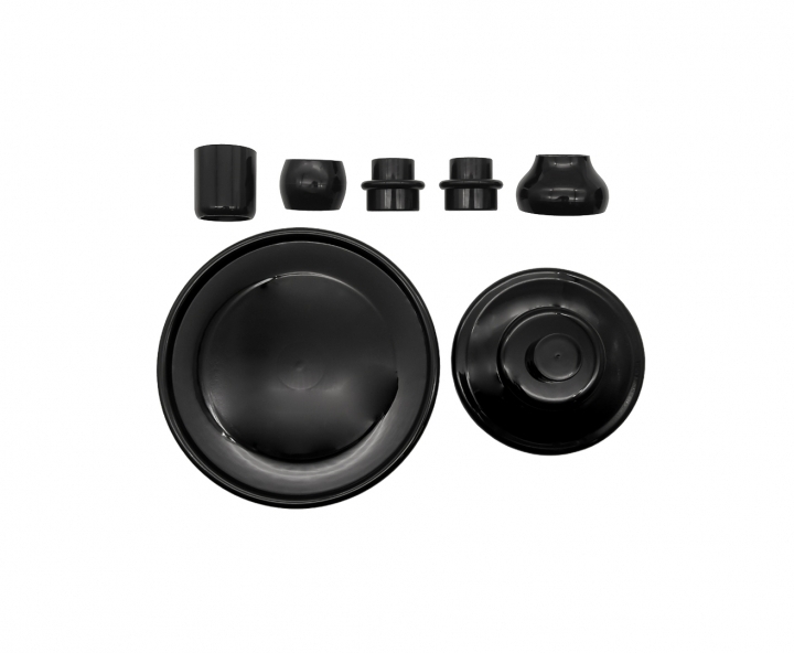 BANDEJA PLASTICA C/ BASE (23X19CM) NEGRO