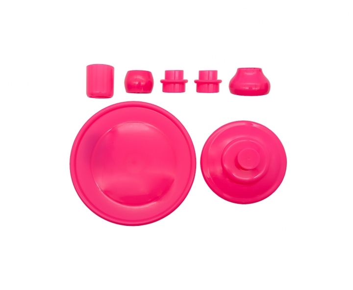 BANDEJA PLASTICA C/ BASE (23X19CM) FUCSIA