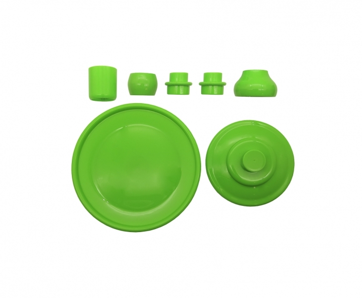 BANDEJA PLASTICA C/ BASE (23X19CM) VERDE