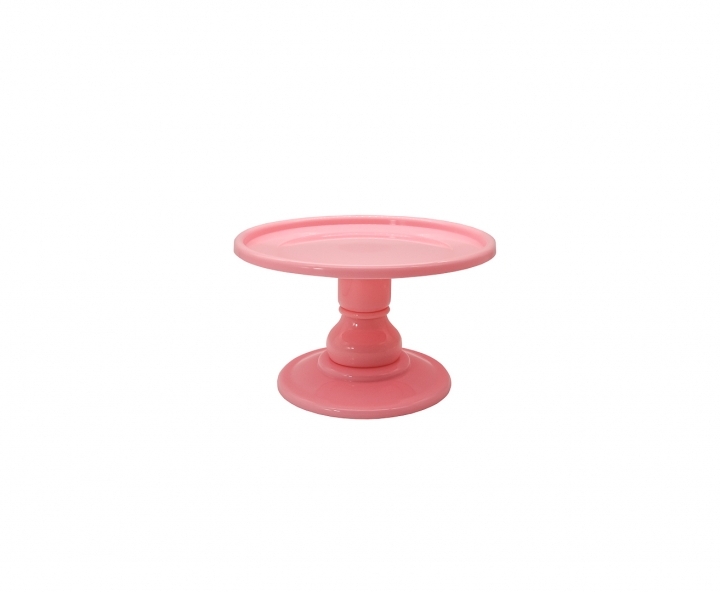 BANDEJA PLASTICA C/ BASE (23X19CM) ROSADO CLARO