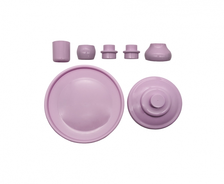 BANDEJA PLASTICA C/ BASE (23X19CM) PURPURA CLARO