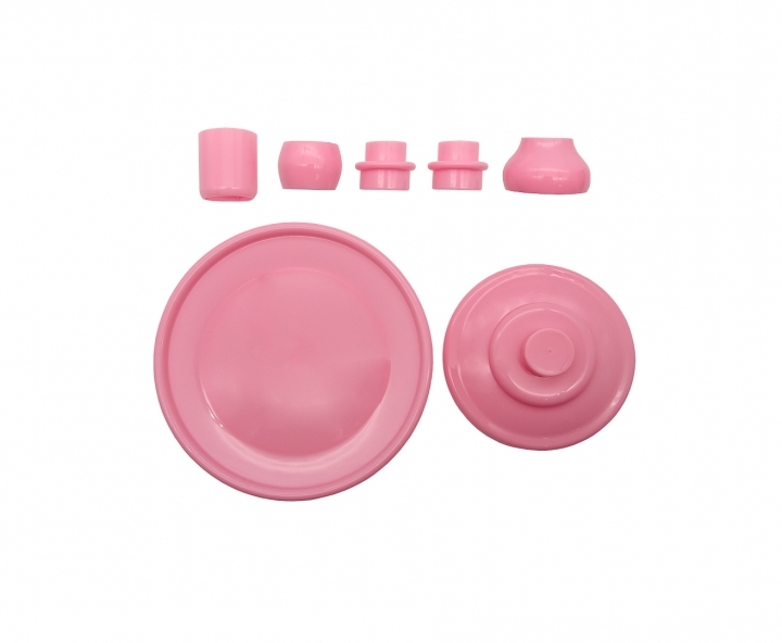 BANDEJA PLASTICA C/ BASE (23X19CM) ROSADO