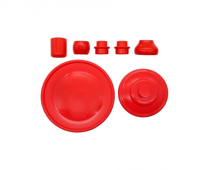 BANDEJA PLASTICA C/ BASE (23X19CM) ROJO