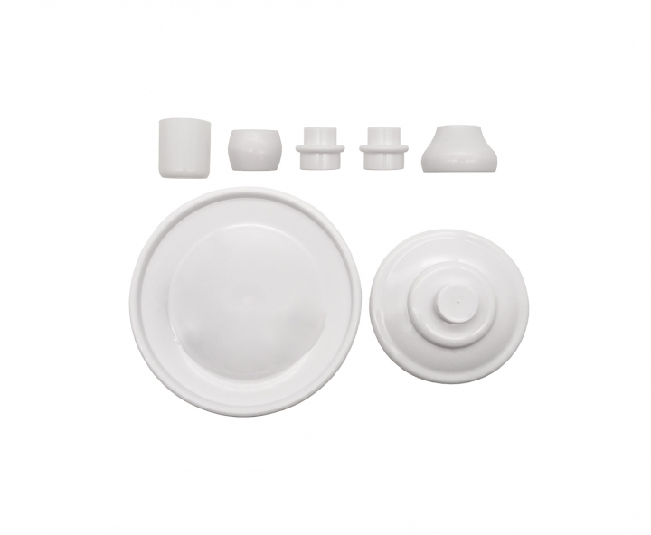 BANDEJA PLASTICA C/ BASE (23X19CM) BLANCO