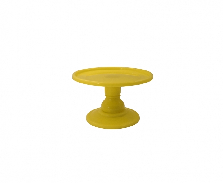 BANDEJA PLASTICA C/ BASE (23X19CM) AMARILLO