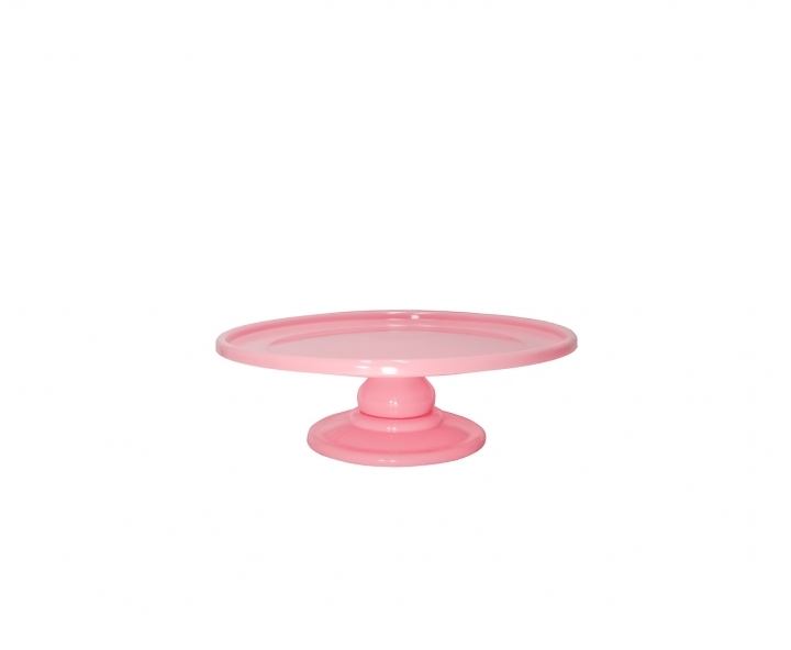 BANDEJA PLASTICA C/ BASE (30X21CM) ROSADO CLARO