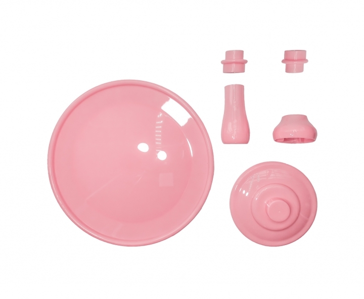 BANDEJA PLASTICA C/ BASE (30X21CM) ROSADO CLARO