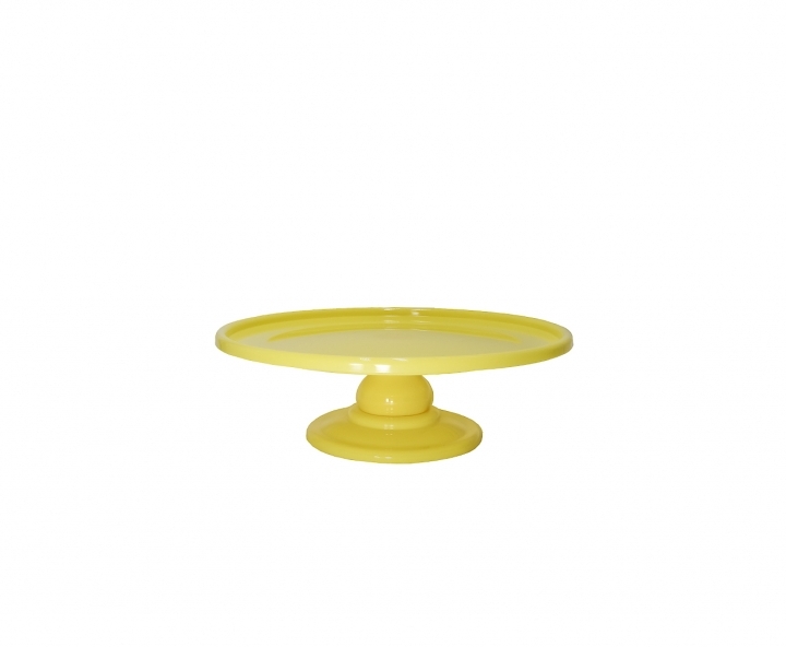 BANDEJA PLASTICA C/ BASE (30X21CM) AMARILLO CLARO