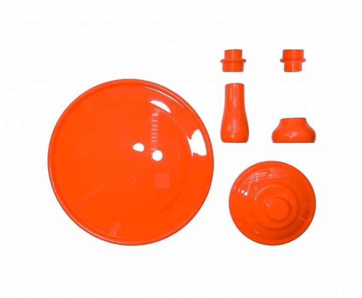 BANDEJA PLASTICA C/ BASE (30X21CM) NARANJA