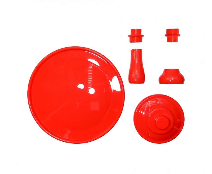 BANDEJA PLASTICA C/ BASE (30X21CM) ROJO