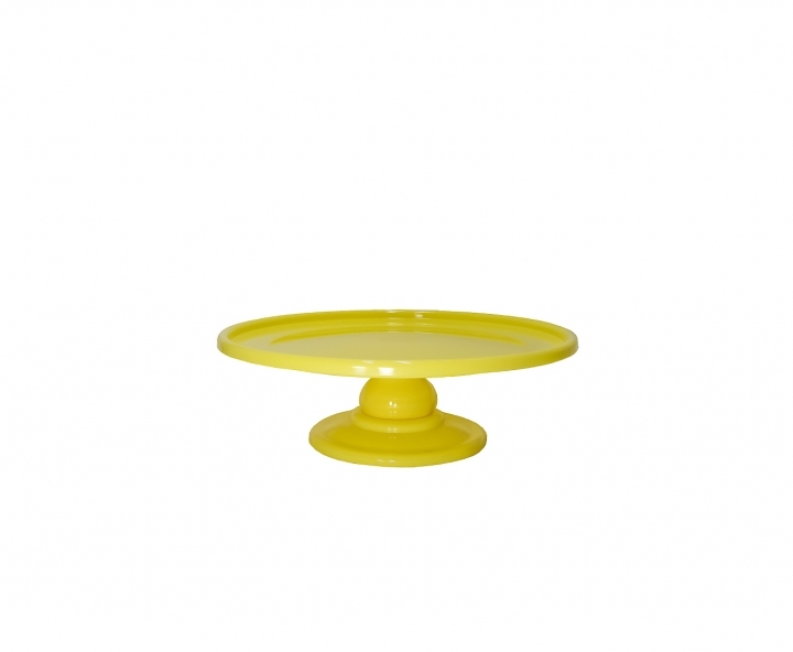BANDEJA PLASTICA C/ BASE (30X21CM) AMARILLO