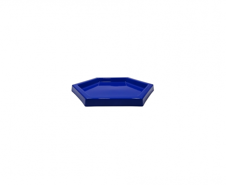 BANDEJA PLASTICA HEXAGONO (22X2CM) AZUL
