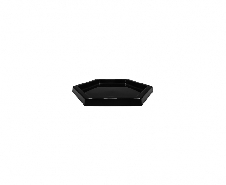 BANDEJA PLASTICA HEXAGONO (22X2CM) NEGRO