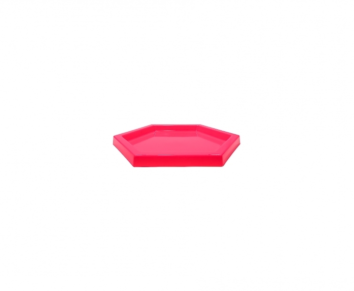 BANDEJA PLASTICA HEXAGONO (22X2CM) FUCSIA