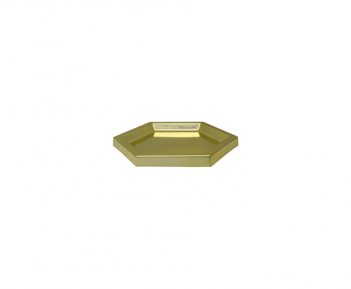 BANDEJA PLASTICA HEXAGONO (22X2CM) DORADO