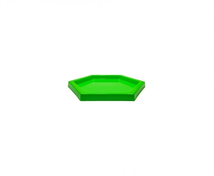 BANDEJA PLASTICA HEXAGONO (22X2CM) VERDE
