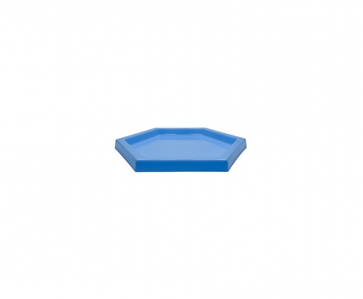 BANDEJA PLASTICA HEXAGONO (22X2CM) CELESTE