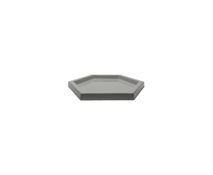 BANDEJA PLASTICA HEXAGONO (22X2CM) GRIS