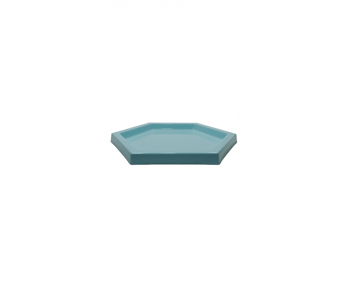 BANDEJA PLASTICA HEXAGONO (22X2CM) TIFFANY CLARO