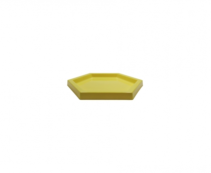BANDEJA PLASTICA HEXAGONO (22X2CM) AMARILLO CLARO
