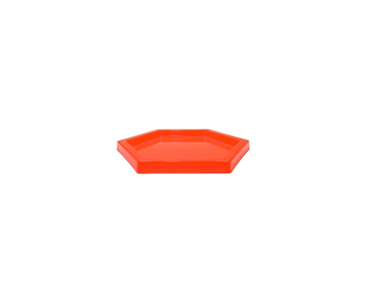 BANDEJA PLASTICA HEXAGONO (22X2CM) NARANJA