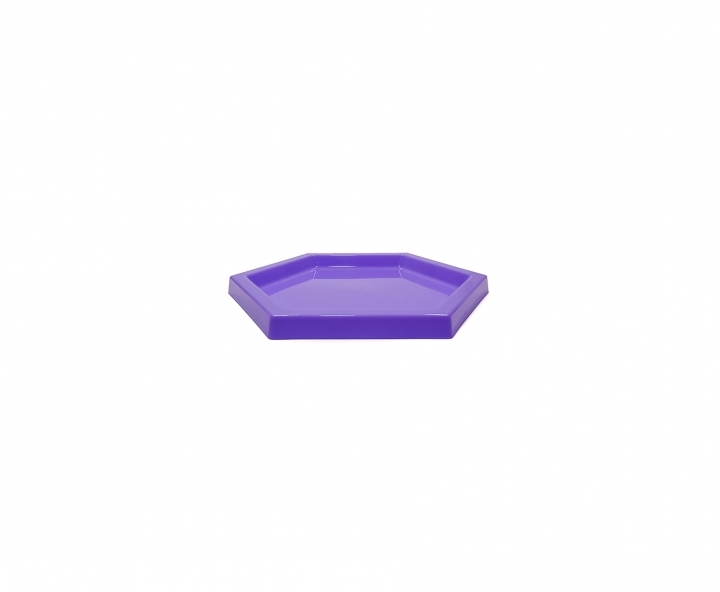 BANDEJA PLASTICA HEXAGONO (22X2CM) PURPURA