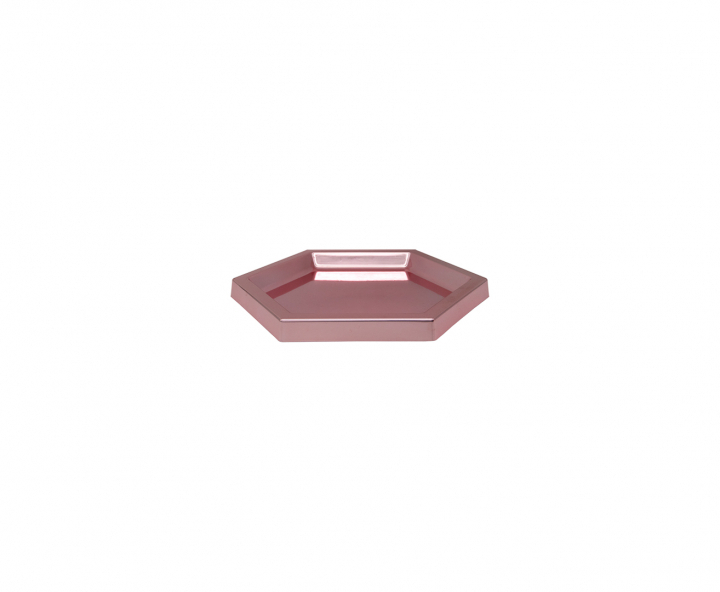 BANDEJA PLASTICA HEXAGONO (22X2CM) ROSA DORADO