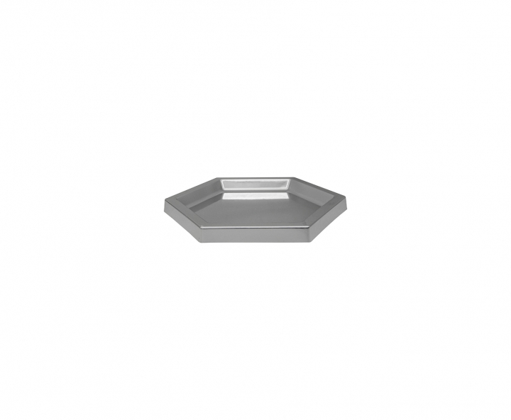 BANDEJA PLASTICA HEXAGONO (22X2CM) PLATEADO